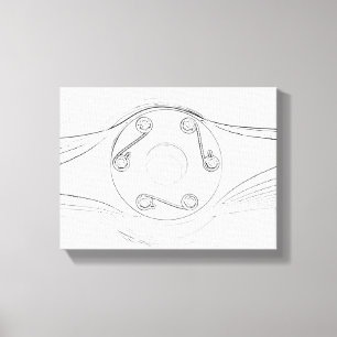 Black and White Airplane Propeller Sketch Canvas Print