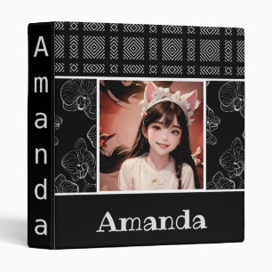 black and white album with personalization  binder