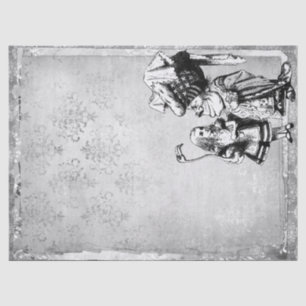 Black and White Alice in Wonderland with Duchess Tissue Paper