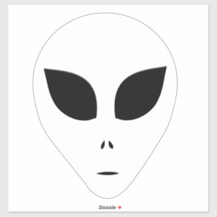 Black and White Alien Face Outline on