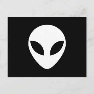 Black and White Alien Head Postcard