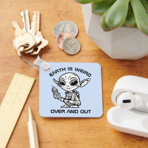 Black and White Alien  Keychain