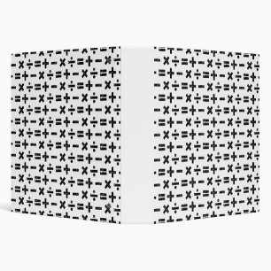 Black and White All Math Symbols Lino Cut Binder