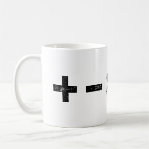 Black and White All Math Symbols Lino Cut Coffee Mug