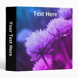 Black And White Allium Flowers Personalized Binder