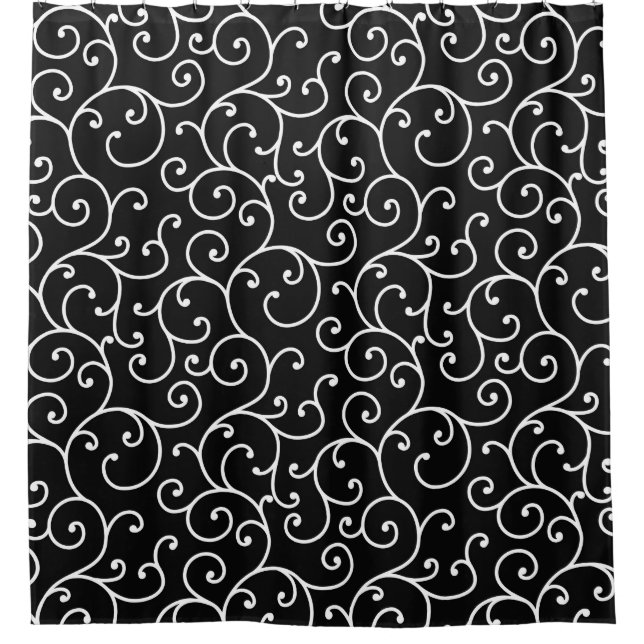 Black and White allover seamless scroll designpatt (Front)