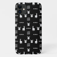 Black and White Alpaca iPhone 11 Cases by Wighar