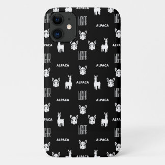 Black and White Alpaca iPhone 11 Cases by Wighar