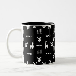 Black and White Alpaca Two-Tone Mug by Wighar