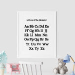 Black and White Alphabet Educational Poster<br><div class="desc">Introduce your child to the world of letters with the "Black and White Alphabet Educational Poster." This sleek and stylish poster features the entire alphabet in a bold black font against a clean white background. The minimalist design ensures that each letter stands out clearly, making it easy for young learners...</div>