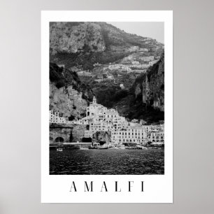 Black and white Amalfi classical poster