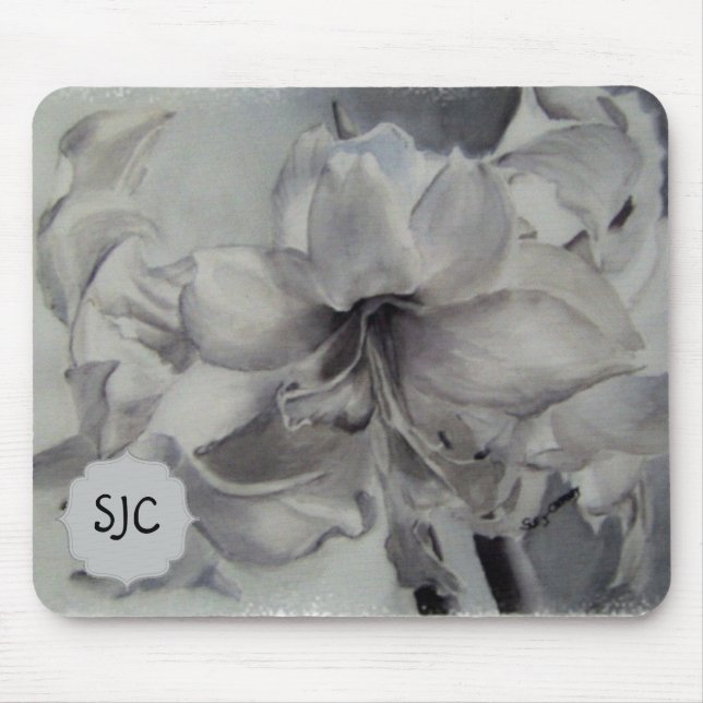 BLACK AND WHITE AMARYLLIS MOUSEPAD (Front)