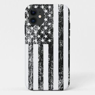 Black and White American Flag iPhone Case