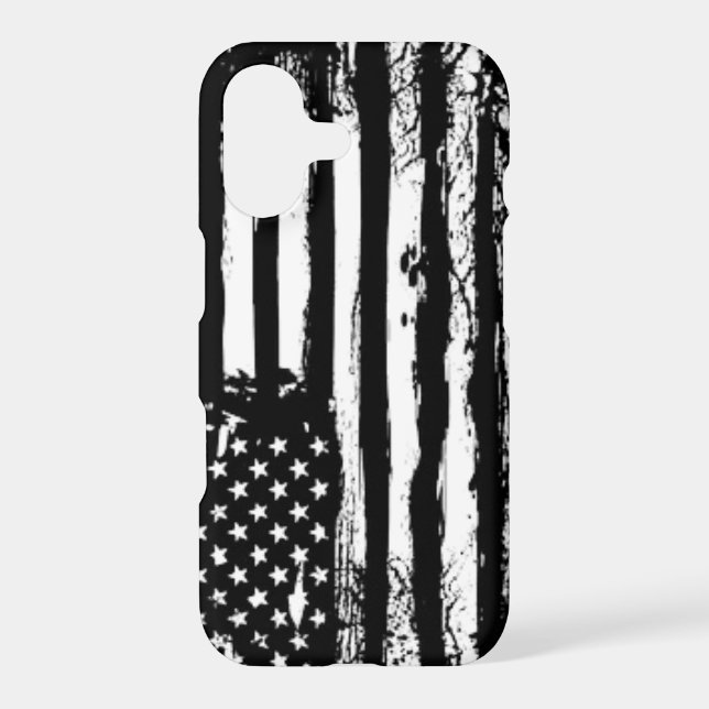 Black and White American Flag iPhone Case Mate Art (Back)