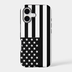 Black and White American United States Flag