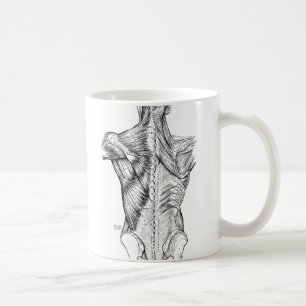 Black and White Anatomy Art Back Muscles (1890) Coffee Mug