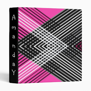 Black and white and gray intertwined stripes on a  binder
