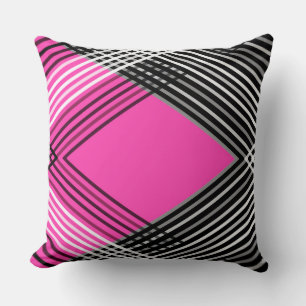 Black and white and grey intertwined stripes on a throw pillow