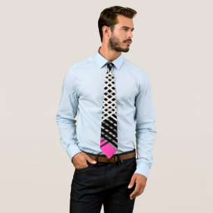 Black and white and grey intertwined stripes on a tie