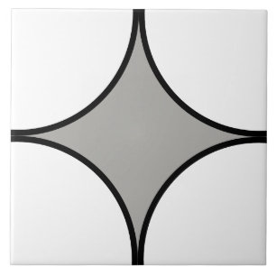 Black and white and grey quarter circle pattern tile