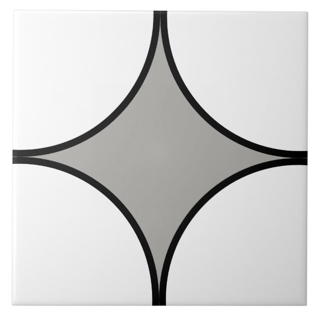 Black and white and grey quarter circle pattern tile (Front)