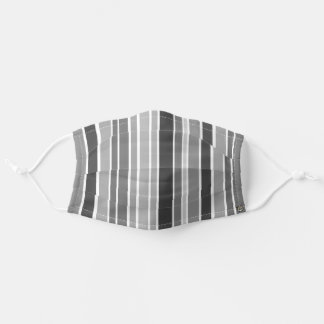 black and white and grey retro stripes cloth face mask