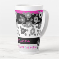 Black and White and Pink Mug If Lost Please Return