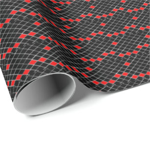 black and white and red diamonds pattern wrapping paper