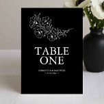 Black and White Anemone Wedding Table Number Cards<br><div class="desc">Guide your guests with style using these wedding table cards designed with a timeless black and white wedding theme. Featuring elegant anemone floral line art, these table number wedding cards combine simplicity with sophistication to complement both modern and classic receptions or bridal shower. Easily personalize the custom template fields with...</div>