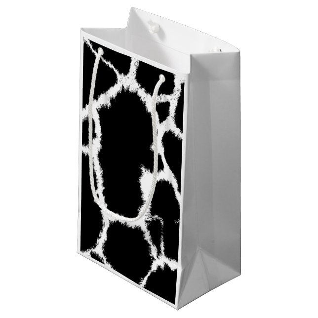Black and White Animal Pattern Small Gift Bag (Front Angled)