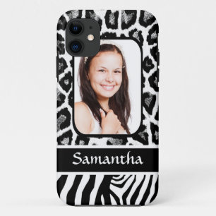 Black and white animal print iPhone 11 case
