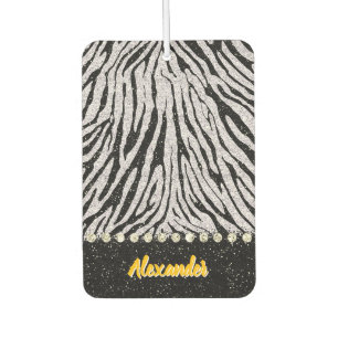 Black and white animal print fabric air freshener