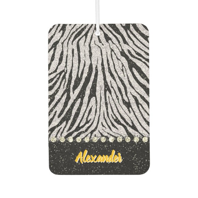 Black and white animal print fabric air freshener (Front)