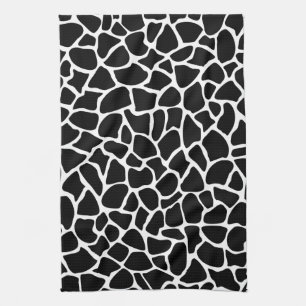 Black and White Animal Print Giraffe Pattern Kitchen Towel
