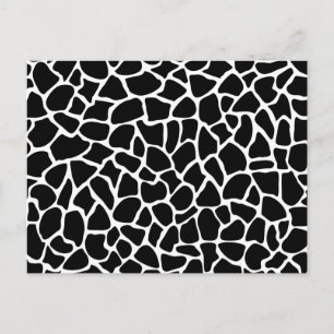 Black and White Animal Print Giraffe Pattern Postcard