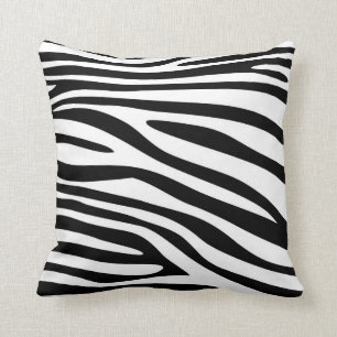 Black and White Animal print skin of Zebra Throw Pillow