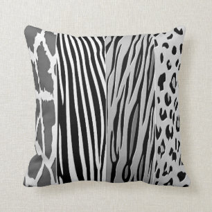 Black And White Animal Printed Zebra Stripe Pillow