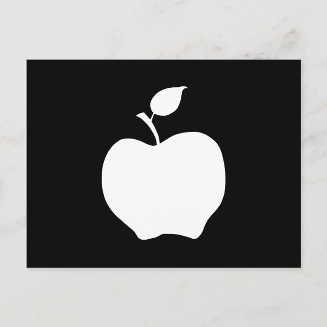 Black and White Apple Postcard (Front)