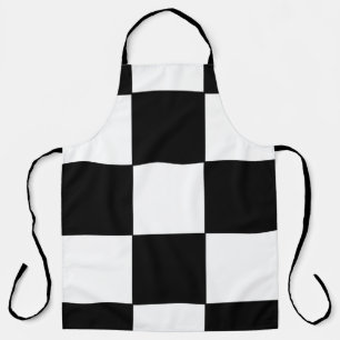 Black and white apron