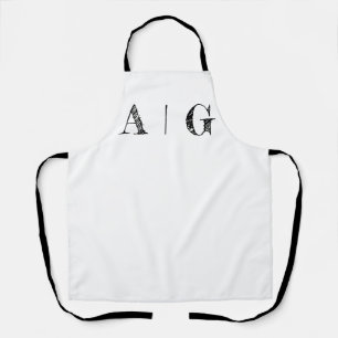 Black and White Apron- Customizable Apron