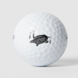 Black and White Aquatic Turtle Golf Balls
