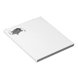 Black and White Aquatic Turtle Notepad