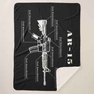 Black and White AR-15 Parts Identification  Sherpa Blanket