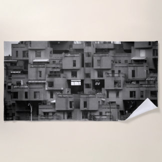 Black and White Architectural Beach Towel