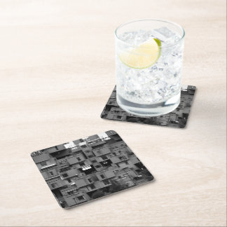 Black and White Architectural Square Paper Coaster