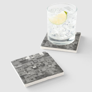 Black and White Architectural Stone Coaster
