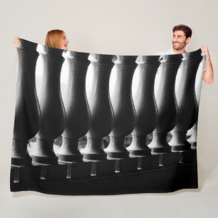 Black and White Architecture Fleece Blanket