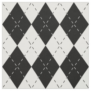 Black and White Argyle Fabric