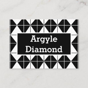 Black and White Argyle Pattern Business Card