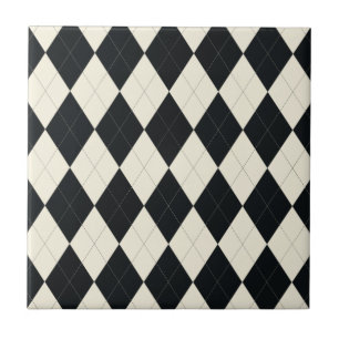 Black and White Argyle Tile